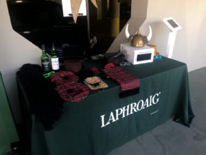 Table of props for the Laphroaig photo booth